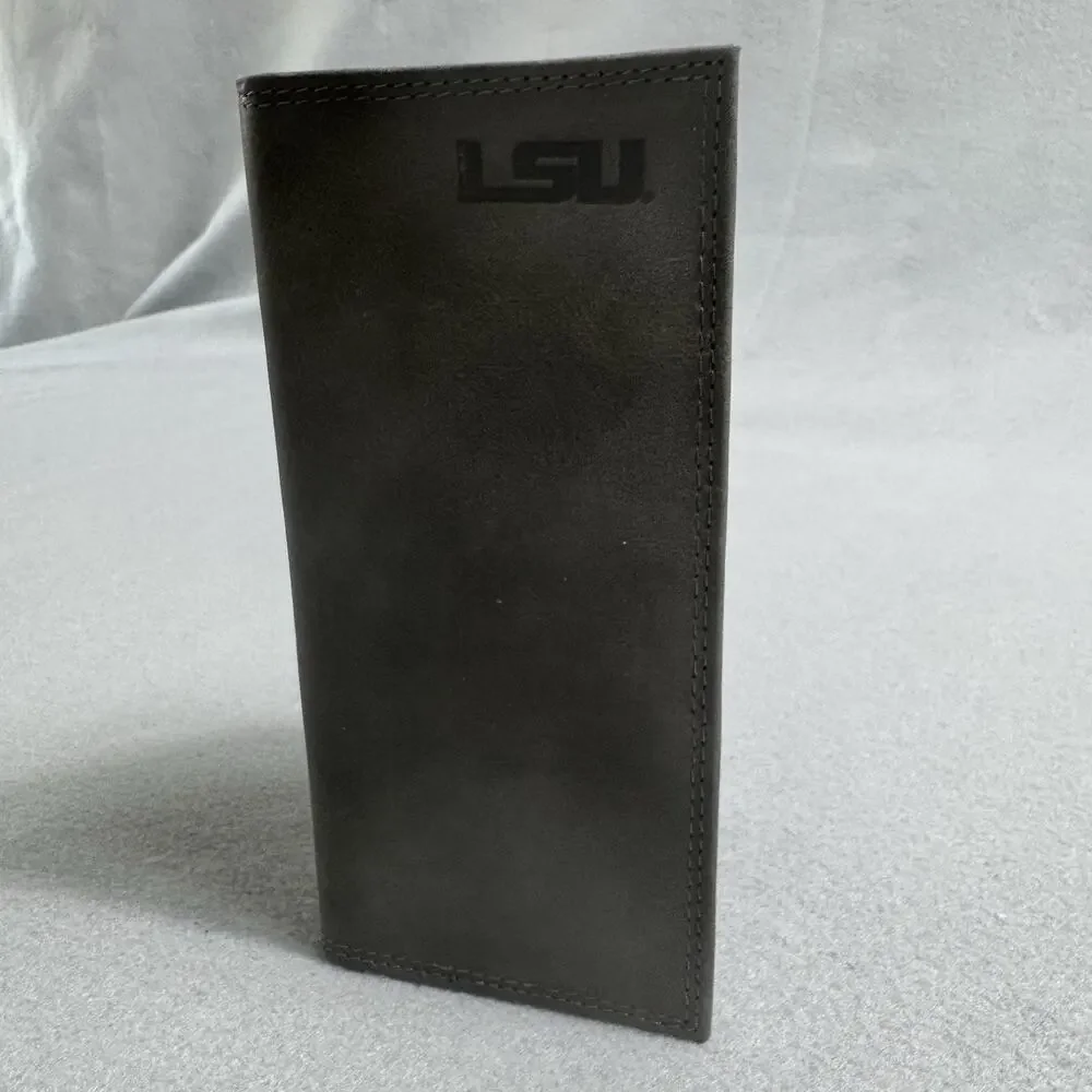 NCAA LSU Zep-Pro Leather Long Wallet Checkbook Cover Roper Tigers Gray Tiger NIB